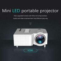 UC28C Mini projecteur vidéo portable compatible avec téléphone intelligent avec lecteur multimédia LCD 16:9