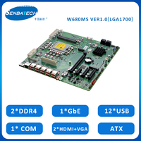 W680MS Shenzhen Bulk Carte mère 12 USB SATA3.0 TPM PS2 Dual DDR4 Dual HD1.4 Socket Matx LGA 1700