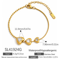 SUMMLY Vintage Hart Zirkoon Schakelketting Armband 18K Goud Gegalvaniseerd RVS Sieradenset voor Vrouwen Valentijnscadeau