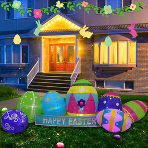 Decoraciones Inflables de Pascua para Exteriores, Resistentes al Agua IP44, con Luces LED de 8 Pies, Huevos Iluminados para el Hogar, Hotel, Jardín, Césped y Fiestas - Product Image 4