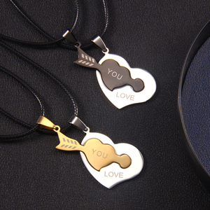 สร้อยคอจี้รูปหัวใจหัก สแตนเลสสตีลทันสมัย ชุด 2 ชิ้น สำหรับคู่รัก - Product Image 2