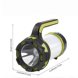 Led Flashlight Rechargeable Battery 5inch 3.62inch 6.69inch Camping Emergency Lighting With <b>Dimmer</b> Function - Product Image 1