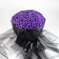 Vente chaude - Cadeau écologique de haute qualité pour Noël et la Saint-Valentin - Bouquet de 99 roses en savon - Boîte en plastique - Fleurs artificielles