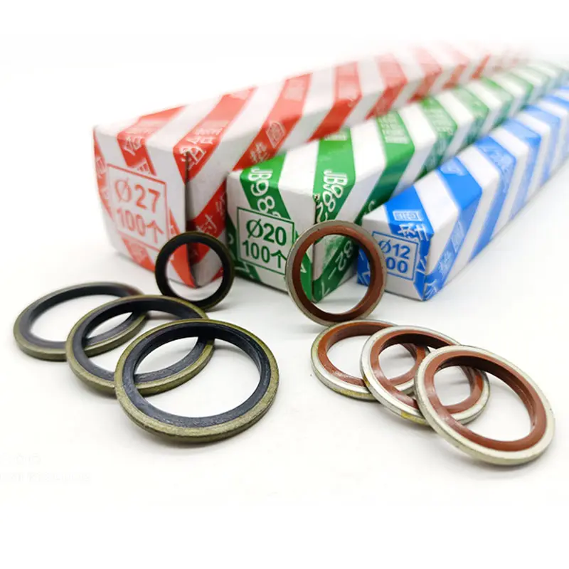 KAIRUITE seals bonded washer NBR FKM rubber metal usit ring mechanical oilproof self adhesive compound seal ring