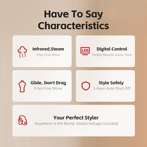 مكواة شعر ذكية بالبخار PTC 2 في 1 مكواة مسطحة ومجعدة بالأشعة تحت الحمراء ولوح سيراميك مع درجة حرارة قابلة للتعديل وتسخين سريع - Product Image 6