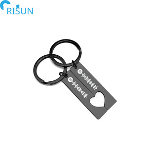 Llavero de Metal con Música al por Mayor, Llaveros Personalizados con Logotipo de <span class=keywords><strong>Spotify</strong></span>, Llavero de Pareja con Grabado Láser de <span class=keywords><strong>Corazón</strong></span> a <span class=keywords><strong>Corazón</strong></span>, Anillo con Escaneo de Canción - Product Image 3
