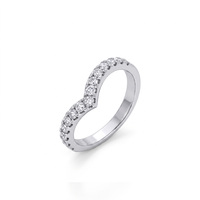 Bague de mariage vintage tendance Better Star en or 18 carats avec diamant de laboratoire en forme de V, certifiée IGI, pavée et empilable