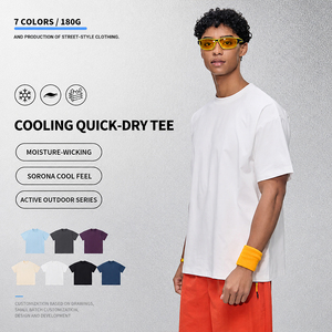 Camiseta de Manga Corta para Hombre, de Tacto Suave, Refrescante, Elástica, Ligera, Absorbente de Sudor, Corte Holgado, Color Sólido - Product Image 2