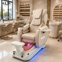 Fauteuil professionnel de pédicure haut de gamme avec dossier, pour soins des ongles et des pieds, avec bain-marie massant et pompe de vidange, de luxe, à vendre