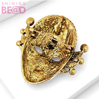 Broche de máscara de Venecia vintage con diamantes de imitación, broche de fiesta de esmalte de cristal colorido para mujer, decoración de boda y carnaval