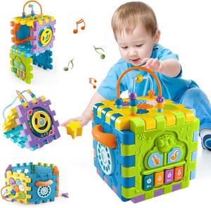 Jouets de trieur de forme <span class=keywords><strong>6</strong></span> en 1 éducatifs précoces, centres de jeu <span class=keywords><strong>d</strong></span>'<span class=keywords><strong>activité</strong></span> pour bébé, <span class=keywords><strong>Cube</strong></span> <span class=keywords><strong>d</strong></span>'<span class=keywords><strong>activité</strong></span> musicale et légère pour <span class=keywords><strong>6</strong></span> 12 18 <span class=keywords><strong>mois</strong></span> - Product Image 1