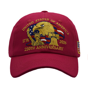 DF <b>Navy</b> Blue 250th Anniversary <b>Baseball</b> <b>Cap</b> 3D Print Embroidered Cotton Hat Adjustable Sun Protection Wholesale - Product Image 5