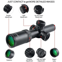 Lingkup optik 1.2-6x24IR merah pencahayaan hijau SFP Scope jarak jauh 30mm tabung utama