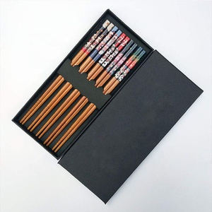<strong>Chopsticks</strong> 5 Pair Natural Bamboo Japanese <strong>Chopsticks</strong>, <strong>Reusable</strong> <strong>Chopstick</strong> Set with Gift Box and Bags, Classic Style Chop Stick - Product Image 2
