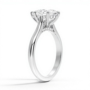 Bague de Fiançailles Solitaire Luxe Plaqué Or 18K 14K Coupe Poire Sertie Six Griffes, Bague de Mariage et de Promesse, Cadeau pour Femme - Product Image 3