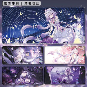 Tapis de souris XXL <span class=keywords><strong>Xia</strong></span> Butterfly à bords surpiqués, tapis de clavier gaming, tapis de bureau lisse Anime Otaku - Product Image 2