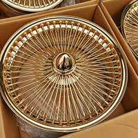 Jantes en alliage de luxe plaquées or, à 150 rayons, 6 trous, avec spinner, de 13 à 26 pouces, y compris 24 et 26 pouces, pour Lowrider
