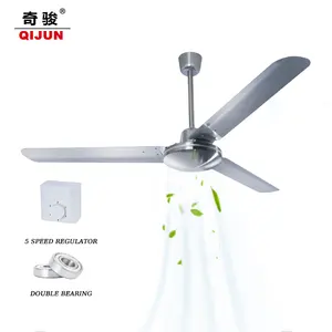 56inch 5 Blade Chrome Ceiling Fan Motor Blower Fan Motor Stainless Steel Fan