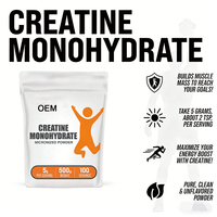Créatine monohydrate micronisée en poudre, marque privée, 500 g, 5 g par portion, 100 portions, végétalien, soutien énergétique avant l'entraînement