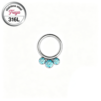 Anneau de nez en acier inoxydable 316L, clicker de septum, bijoux de mode pour le nez, piercing d'oreille, anneau pour hélix et daith