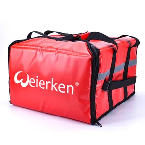 Custom Logo Geïsoleerde Pizza Eten Levering Tas Grote Polyester Thermische Pizza Dragen Koeltas