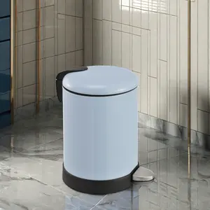 Durable Stainless Steel Home and Hotel Metal Foot Trash Can with Slow down Function Waste Bins