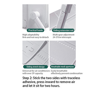 <span class=keywords><strong>Déflecteur</strong></span> d'air <span class=keywords><strong>mural</strong></span> avancé avec réglage télescopique de la largeur pour un flux d'air personnalisable - Product Image 3