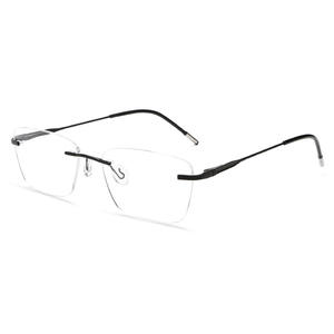 Lunettes optiques pour hommes Grey Jack sans monture, monture en métal rétro, verres en PC, taille moyenne, lunettes non correctrices - Product Image 3