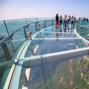Glass Floor Safety Laminated Glass Glass Walkway Bridge For Outdoor Deck Stage With Led Light Ceiling Extra-thick - Product Image 4