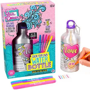 DIY水瓶着色工艺套装彩色你自己的水瓶双酚a免费铝饮水瓶女孩礼物
