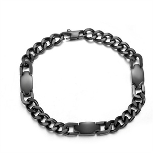 Pulsera de Cadena Cubana de Acero Inoxidable Chapada en Oro de 18k, Hecha a Mano, con Terapia Magnética Hiphop, Bien Pulida, para Hombre - Product Image 4