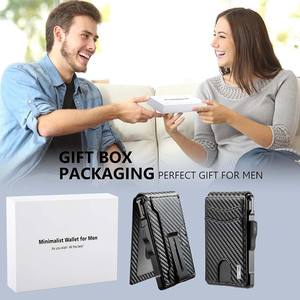 カーボンファイバー RFIDウォレット - 防水 ショートレザー デザイン 男女兼用 カスタマイズ対応 カードホルダー ポップアップウォレット - Product Image 6