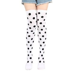Usine directement Cos Play décoration de jour de mariage multicolore Sexy bas haut sur le genou chaussettes pour filles femmes longues chaussettes à pois - Product Image 5