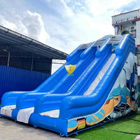 Toboggan aquatique gonflable en PVC robuste avec piscine, combo château gonflable commercial, parc aquatique pour enfants, divertissement en plein air