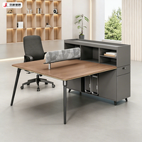 Bureau de travail JIUSHUN avec cloison, design moderne, minimaliste, en bois, pour 2, 4, 6 ou 8 personnes, table de personnel