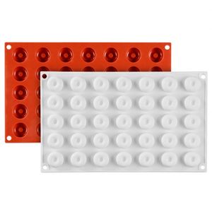 Molde para hornear pequeños donuts de chocolate Tangchu con bandeja para dulces, pudín y postres - Product Image 1