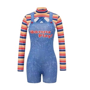Disfraces <span class=keywords><strong>de</strong></span> Halloween para mujeres Scary Nightmare Killer Doll Wanna Play Movie Character Body <span class=keywords><strong>Chucky</strong></span> Doll Costume Set - Product Image 4