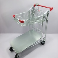 Chariot de tri à double couche avec couvercle rabattable et plateau supérieur pliable pour le tri