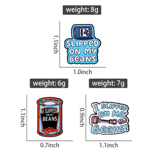 Broche en émail de films d'animation de dessins animés amusants, 'Slipped on My Beans', badge de revers en métal, bijou cadeau pour amis - Product Image 6