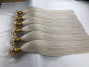 Extensiones de Cabello Humano con Punta Plana, Doble Trama, Pre-adheridas con Queratina, Rusas, 100% Remy, Color Rubio Virgen - Product Image 6