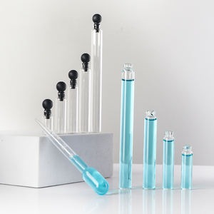 Kompakt Mini 0.5ml 1ml 2ml 3ml 5ml cam parfüm tüpleri parfüm flakon ile şık siyah top kapaklar test - Product Image 1