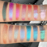 Palet Eyeshadow Chameleon Duochrome Shimmer Tahan Lama Tahan Air Metalik Warna Tunggal Label Pribadi Kustom
