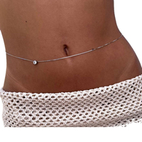 Chaîne de corps minimaliste sexy en strass pour bikini, accessoire prêt à l'emploi