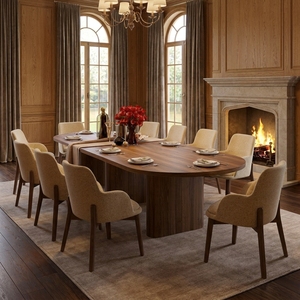 Juego de Comedor Moderno Contemporáneo VIQ de Madera Maciza, 1 Mesa + 12 Sillas, Ecológico, de Lujo, Alta Calidad, Diseño Elegante - Product Image 5