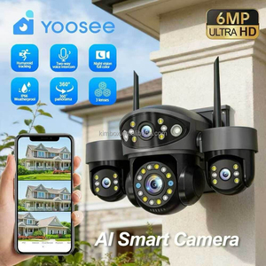 กล้องวงจรปิดอัจฉริยะ <span class=keywords><strong>Yoosee</strong></span> Ai 6MP พร้อมระบบตรวจจับความเคลื่อนไหว กล้องรักษาความปลอดภัย WiFi แบบเลนส์สามตัว กล้อง PTZ สำหรับภายนอกอาคาร พร้อมจอภาพ 3 จอ - Product Image 4