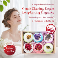 Coffret Cadeau Luxe de Boules de Bain Véganes Artisanales avec Fleurs Séchées de Lavande 110g – Bombes de Bain Effervescentes pour des Bains Relaxants