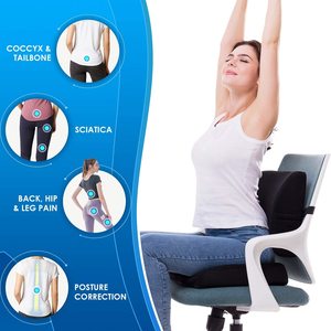 <strong>Seat</strong> Cushion &amp; Lumbar Support <strong>Pillow</strong> for Office Chair, Memory Foam Car <strong>Seat</strong> Chair Cushion with Adjustable Strap Washable - Product Image 3