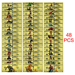 <span class=keywords><strong>Super</strong></span> Héros : Ensemble de 48 cartes commémoratives en feuille d'or 24 carats, collection de billets de banque - Product Image 1