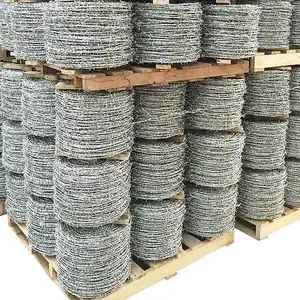 China direct factory 4 point twisted bwg16 double wire low price helical lowa barbed wire fence length per roll for livestock