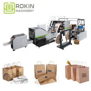Máquina para hacer bolsas de papel de compras de alimentación de hojas, máquina para hacer bolsas de papel para hornear caqui pequeña